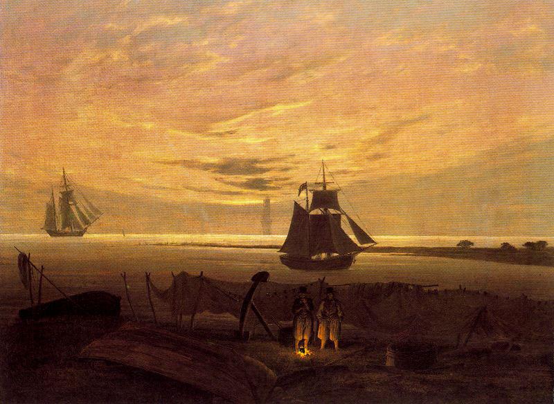 Caspar David Friedrich Evening on the Baltic Sea oil painting picture